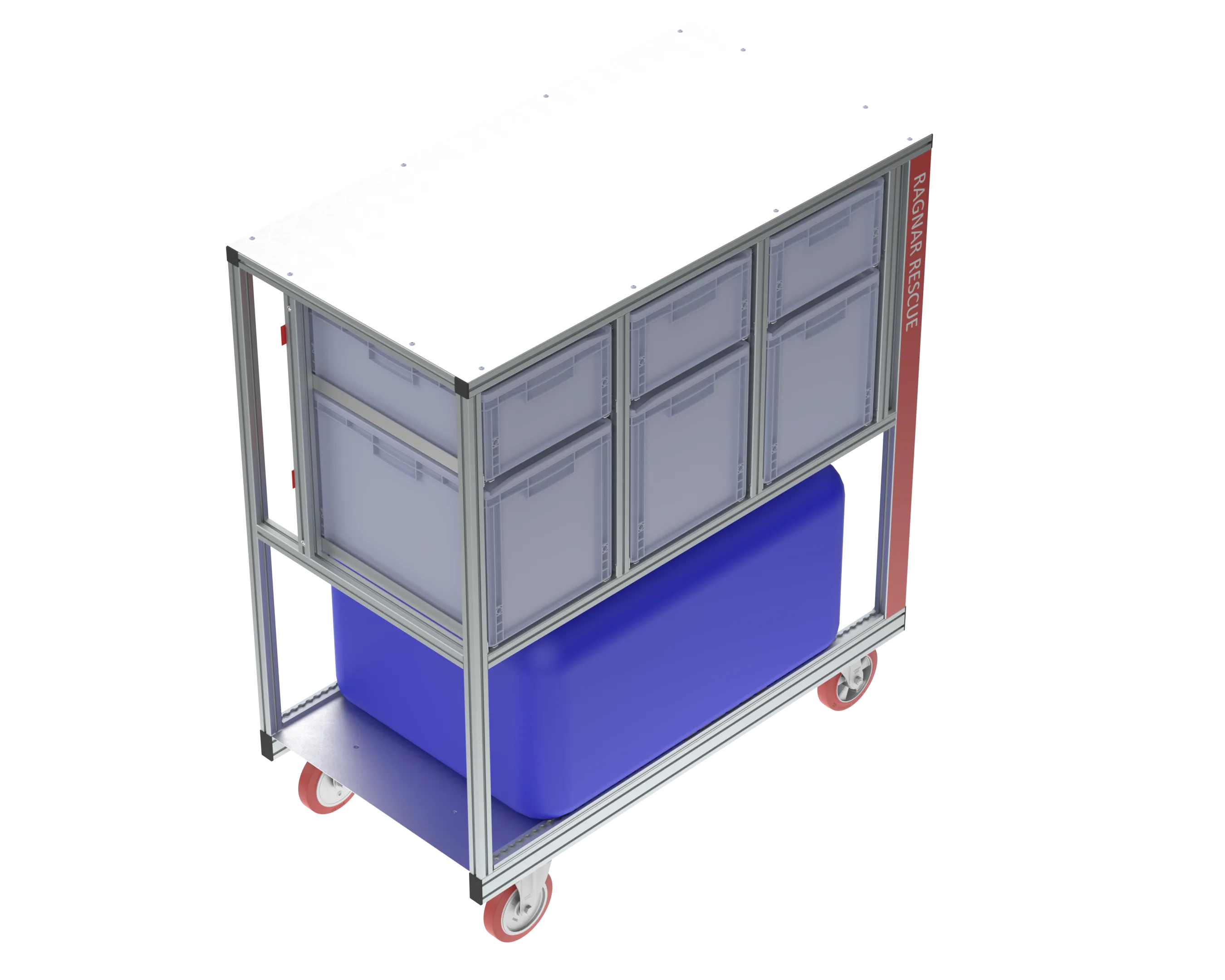 Rollcontainer Dekon & CBRN — isometrische Ansicht