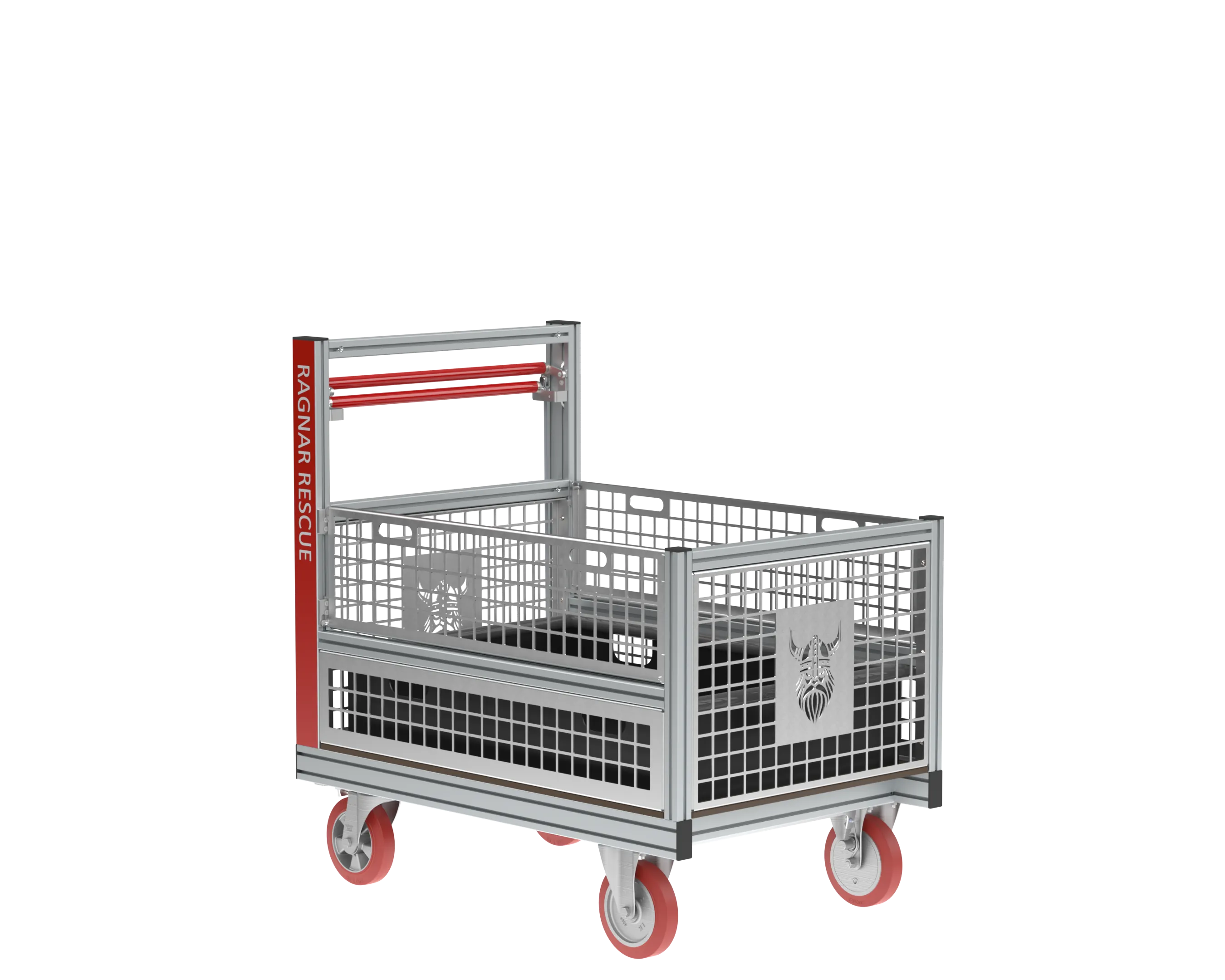 RC Gitterbox Schmutzwanne — halbhoch, isometrische Ansicht