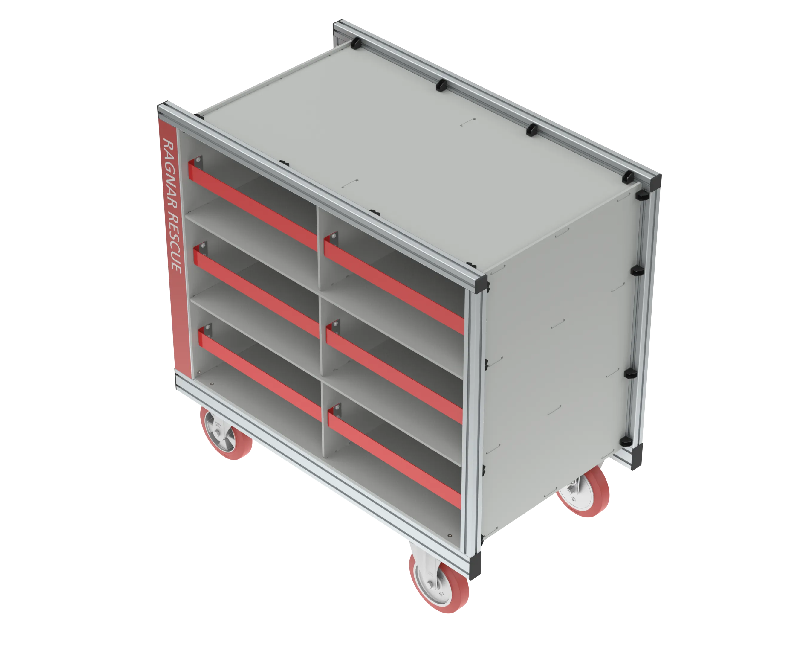 RC PA-Einflaschengerät — Rollcontainer, isometrische Ansicht