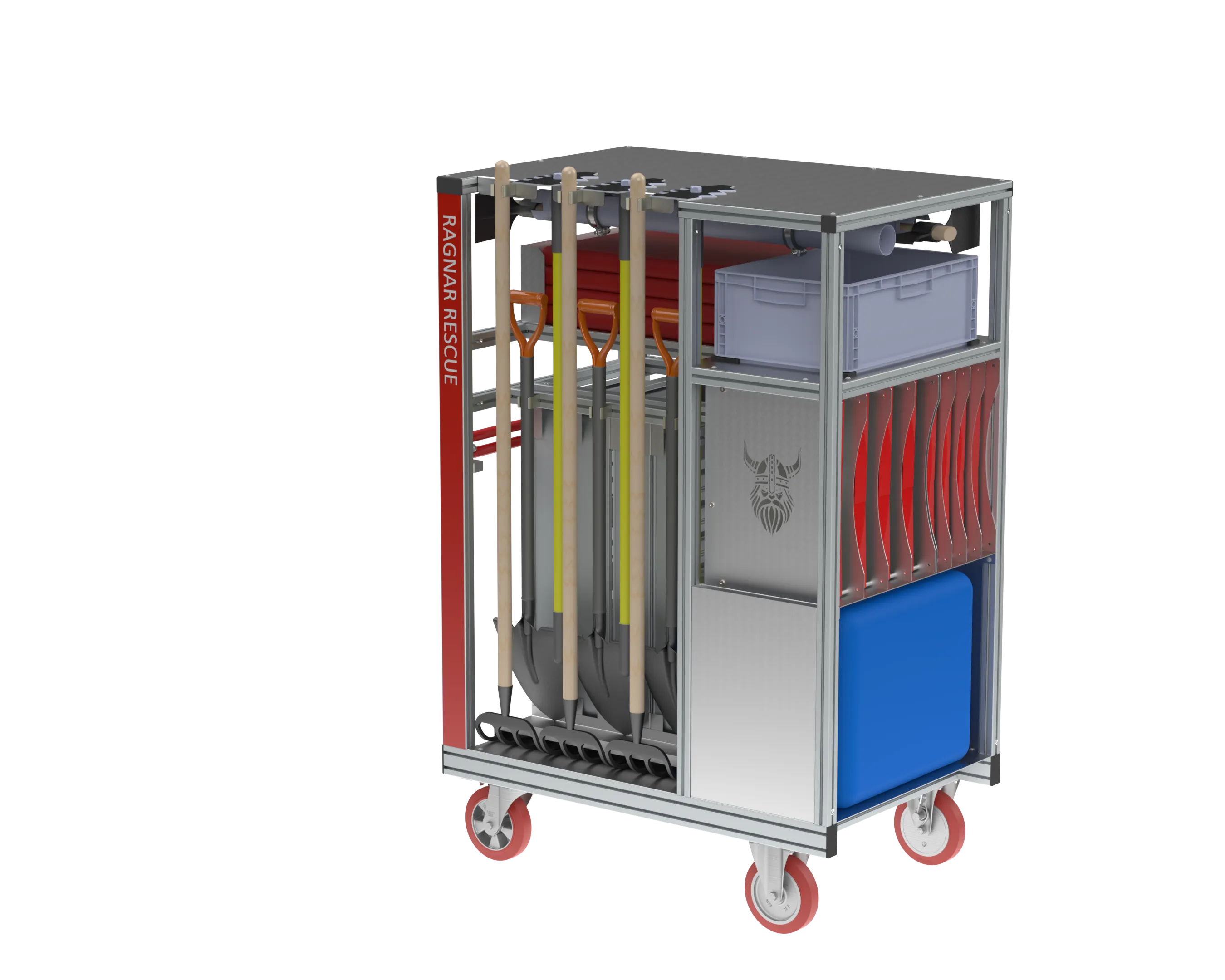 Rollcontainer Vegetations- & Waldbrand — isometrische Ansicht