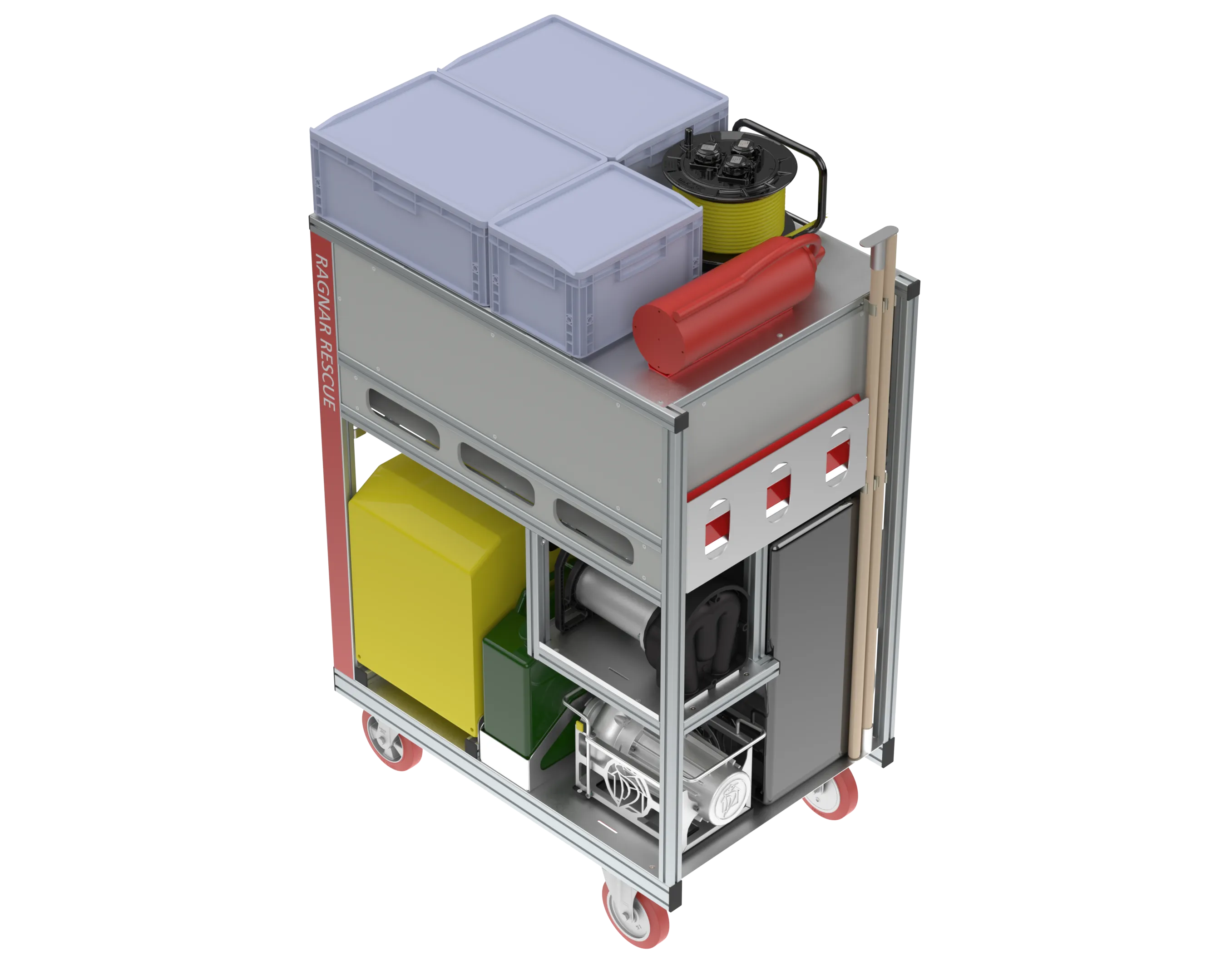 Rollcontainer Hochwasser & Unwetter — isometrische Ansicht
